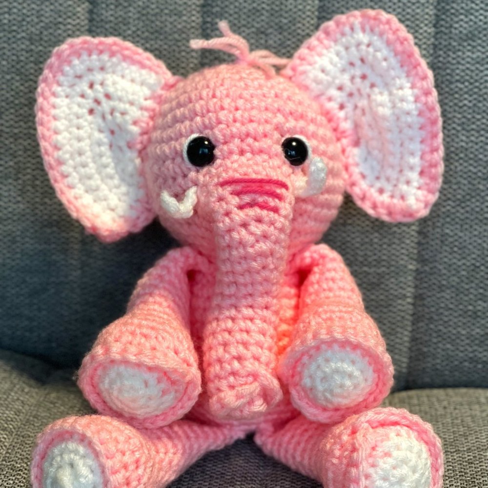 Hand Made Crochet Elephant Plushie